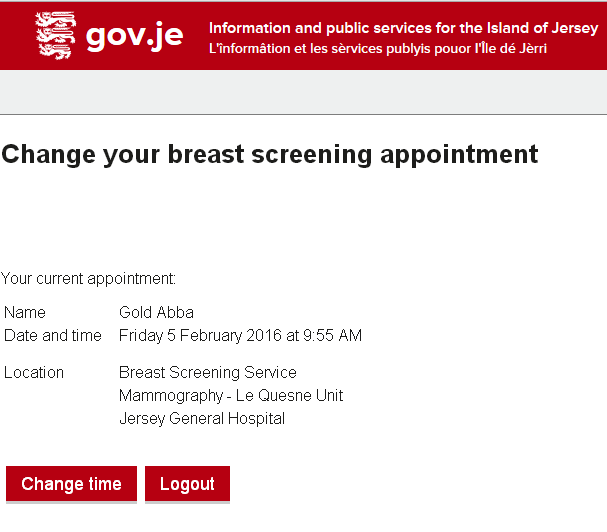 Breast screening appointment change