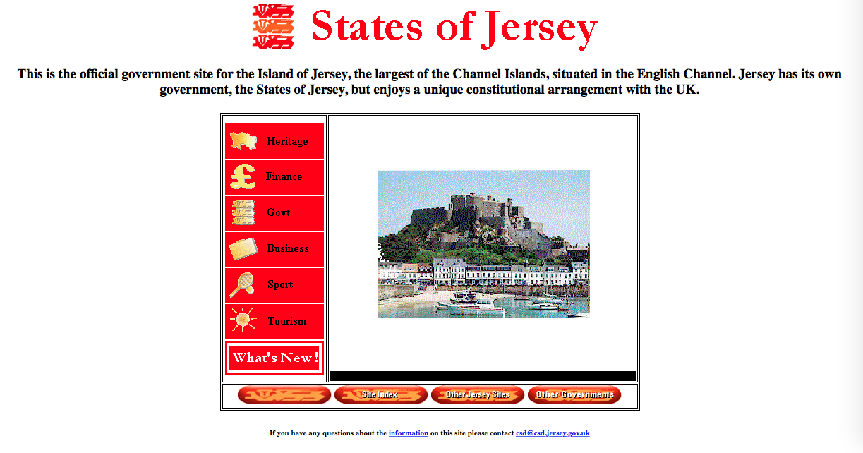 Screenshot of Gov.je in 1996