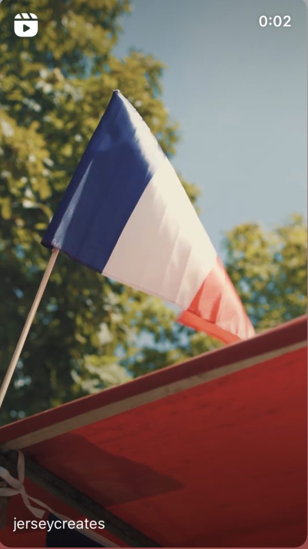 a French flag flying 